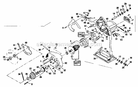 Unit Parts Diagram and Parts List for 135275002  Craftsman Circular Saw