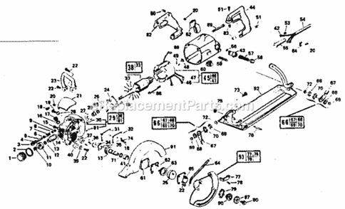 Unit Parts Diagram and Parts List for 135276102  Craftsman Circular Saw