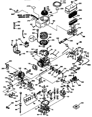 4-cycle Engine Diagram and Parts List for 143941202  Craftsman Engine