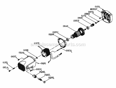 Motor Assy Diagram and Parts List for 137212070  Craftsman Miter Saw