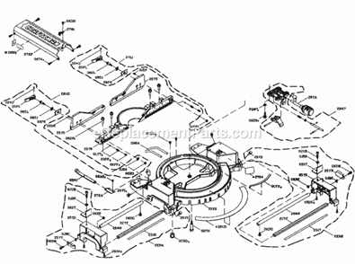 Base Assy Diagram and Parts List for 137212210  Craftsman Miter Saw