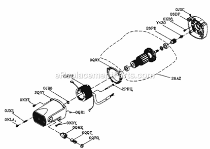 Motor Assy Diagram and Parts List for 137212210  Craftsman Miter Saw