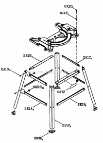 Stand Assy Diagram and Parts List for 137212521  Craftsman Miter Saw