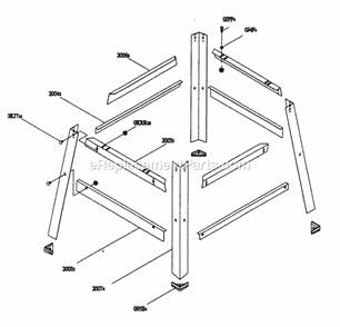 Stand Diagram and Parts List for 137218010  Craftsman Table Saw
