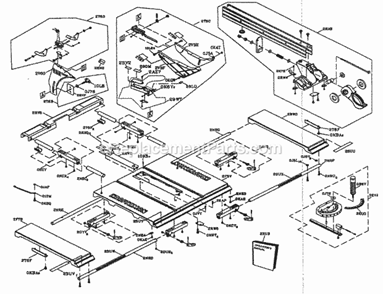 Table Assy Diagram and Parts List for 137218071  Craftsman Table Saw