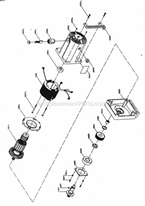 Motor Assy Diagram and Parts List for 137218101  Craftsman Circular Saw