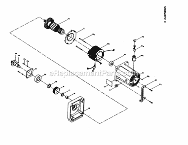 Motor Housing Diagram and Parts List for 137218250  Craftsman Table Saw