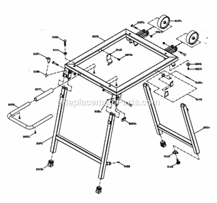 Stand Assy Diagram and Parts List for 137218301  Craftsman Table Saw