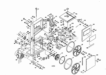 Craftsman 12" Band Saw Diagram and Parts List for 137224120  Craftsman Band Saw
