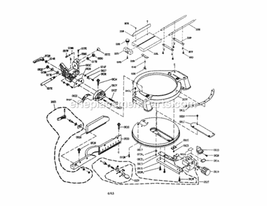 Base/Miter Gauge/Table Diagram and Parts List for 137242760  Craftsman Miter Saw