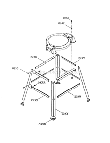 Stand Diagram and Parts List for 137242760  Craftsman Miter Saw
