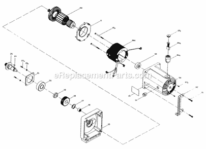 Motor Breakdown Diagram and Parts List for 137248480  Craftsman Table Saw