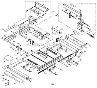 Table Diagram and Parts List for 137248481  Craftsman Table Saw