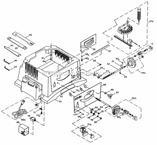 Base Diagram and Parts List for 137248481  Craftsman Table Saw
