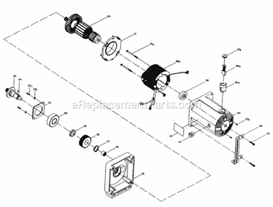 Motor Breakdown Diagram and Parts List for 137248481  Craftsman Table Saw