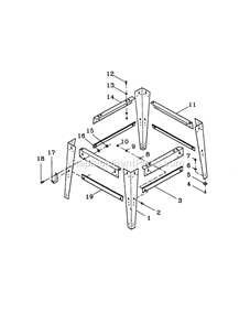 Leg Stand Diagram and Parts List for 137248760  Craftsman Table Saw