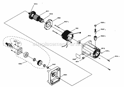 Motor Assy Diagram and Parts List for 137248840  Craftsman Table Saw