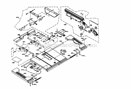Table Assy Diagram and Parts List for 137248850  Craftsman Table Saw