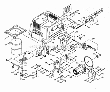 Base Assy Diagram and Parts List for 137248880  Craftsman Table Saw