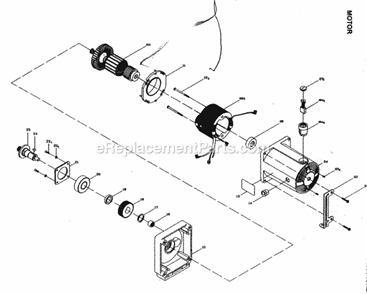 Motor Diagram and Parts List for 137248880  Craftsman Table Saw