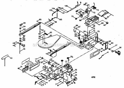 Unit Parts Diagram and Parts List for 137276020  Craftsman Scroll Saw