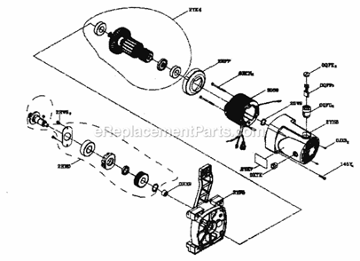 Motor Assy Diagram and Parts List for 137284630  Craftsman Table Saw
