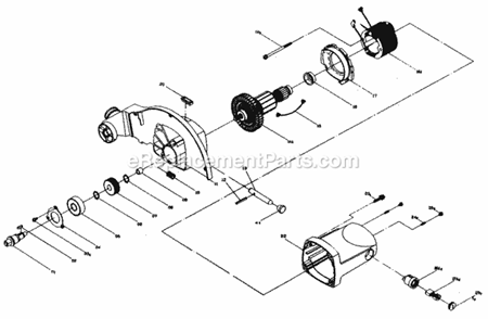 Motor Assy Diagram and Parts List for 137285210  Craftsman Miter Saw