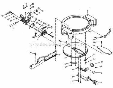 Base Diagram and Parts List for 137285350  Craftsman Miter Saw