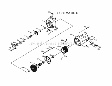 Motor Housing Diagram and Parts List for 137285540  Craftsman Miter Saw