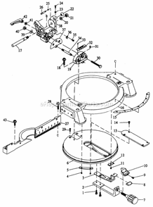 Cabinet Parts Diagram and Parts List for 137285680  Craftsman Miter Saw