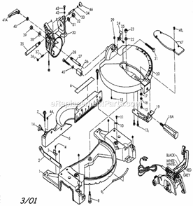 Cabinet Parts Diagram and Parts List for 137285750  Craftsman Miter Saw