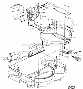 Cabinet Parts Diagram and Parts List for 137285850  Craftsman Miter Saw