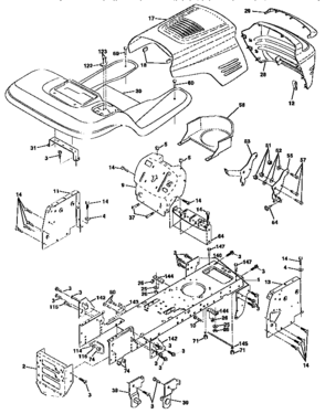 Chassis And Enclosures Diagram and Parts List for 917259540  Craftsman Lawn Tractor