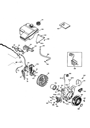 Flywheel And Rewind Starter Diagram and Parts List for 143006001  Craftsman Engine