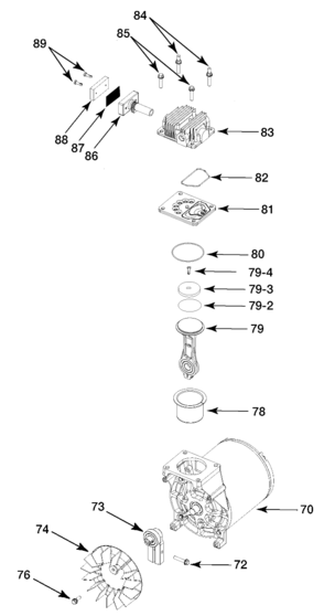 PUMP Diagram and Parts List for 919-16736 Type 0 Craftsman Compressor