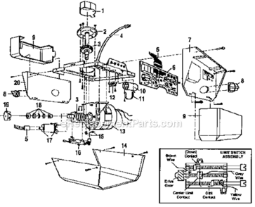 Opener_Assembly Diagram and Parts List for 13953535SRT1  Craftsman Garage Door Opener