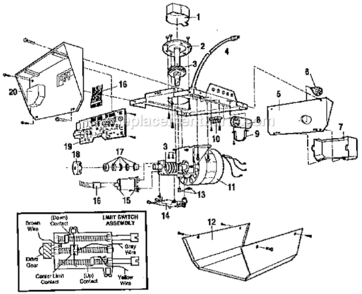 Page A Diagram and Parts List for 13953635SRT  Craftsman Garage Door Opener