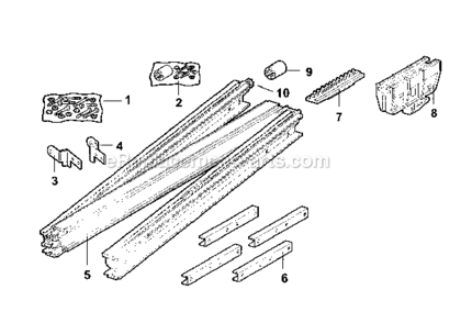 Rail Assembly Diagram and Parts List for 13953927  Craftsman Garage Door Opener