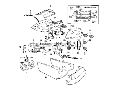 Motor Unit Assembly Diagram and Parts List for 13953927  Craftsman Garage Door Opener