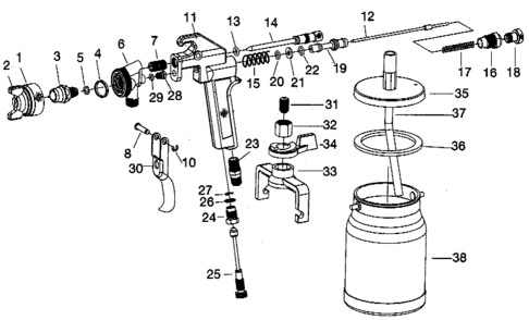 Default Diagram and Parts List for 919-15519 Type 0 Craftsman Paint Sprayer
