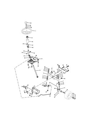 Steering Diagram and Parts List for 917272432  Craftsman Lawn Tractor