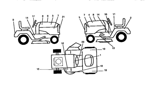 Decals Diagram and Parts List for 917258081  Craftsman Lawn Tractor