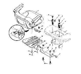 Seat assembly Diagram and Parts List for 960420221  Craftsman Lawn Tractor