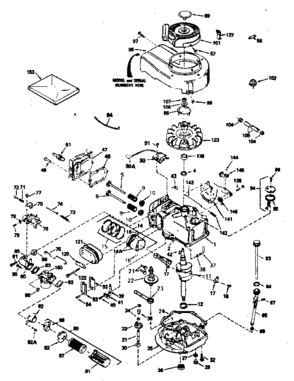 Engine Diagram and Parts List for 143385022  Craftsman Engine
