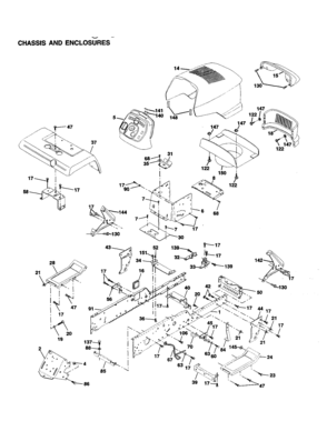 Chassis And Enclosures Diagram and Parts List for 917259090  Craftsman Lawn Tractor