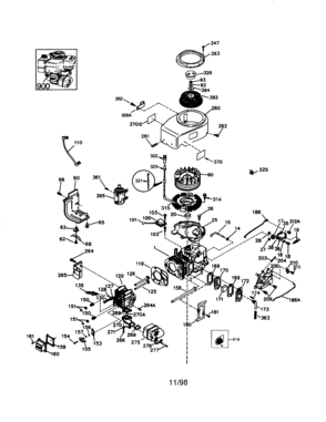 Craftsman 4-cycle Engine Diagram and Parts List for 143991300  Craftsman Engine