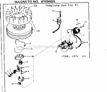 Part Location Diagram of 610933 Craftsman Flywheel Fan