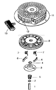 Recoil_Starter_590704 Diagram and Parts List for 143998001  Craftsman Engine