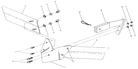 Hiller / Furrower Attachment Diagram and Parts List for 29909  Craftsman Tiller