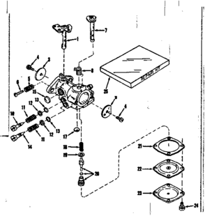 Use No. 29820 Carburetor Diagram and Parts List for 14320400  Craftsman Engine